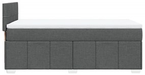 vidaXL Κρεβάτι Boxspring με Στρώμα Σκούρο Γκρι 100x200 εκ. Υφασμάτινο