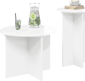 vidaXL Σετ βοηθητικά τραπεζάκια με αποθήκευση 2 pcs Γυαλιστερό Λευκό