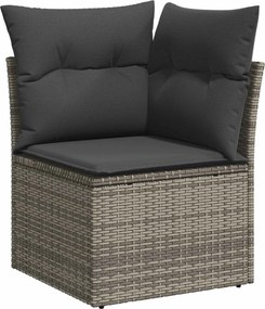 vidaXL Σετ Καναπέ Κήπου με μαξιλάρι 9 pcs Γκρι
