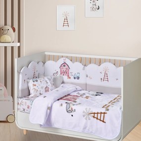 DAS BABY ΚΟΥΒΕΡΤΑ VELOUR 110X140 RELAX 4916 TAUPE, WHITE