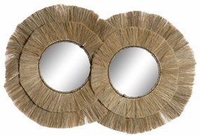 Τοίχο καθρέφτη DKD Home Decor Φυσικό Bali 117 x 6 x 77 cm