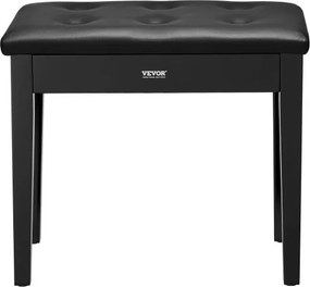 VEVOR Piano Keyboard Bench Storage Padded Seat Wooden Vanity Bookcase Stool
