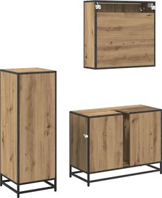 vidaXL Σετ Επίπλων Μπάνιου 3 pcs Artisan Oak Επεξεργασμένο ξύλο