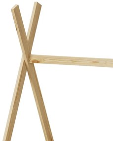 Κρεβάτι παιδικό Noam τύπου Montessori με κιγκλίδωμα ξύλο πεύκου φυσικό 70x140 εκ. 70x140x141 εκ.