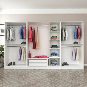 Επταφυλλη Ντουλαπα Λευκο/Μαυρο KALEO 52x270x210