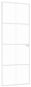 vidaXL Εσωτερική Πόρτα Λευκή 76x201,5 εκ. Ψημένο Γυαλί&Λεπτό Αλουμίνιο