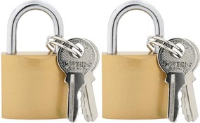 vidaXL Κλειδαριά U με Κλειδιά 2 pcs Ορείχαλκος Σίδερο