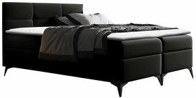 Κρεβάτι continental Baltimore 134, Μονόκλινο, Continental, Μαύρο, 120x200, Οικολογικό δέρμα, Τάβλες για Κρεβάτι, 124x208x115cm, 104 kg, Στρώμα: Ναι