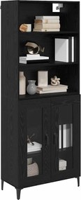 vidaXL Highboard Μαύρη Οξυά 69,5 x 34 x 180 εκ. Επεξεργασμένο ξύλο