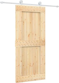 vidaXL Συρόμενη Πόρτα Φυσικό και Λευκό 90 x 210 cm