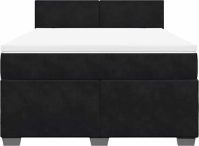 vidaXL Κρεβάτι Boxspring με Στρώμα Μαύρο 160x200 εκ. Βελούδινο