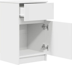 vidaXL Κομοδίνο λευκό 39x35x65 cm Κατασκευασμένο ξύλο