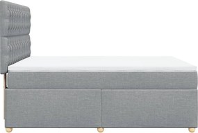 vidaXL Κρεβάτι Boxspring με Στρώμα Αν. Πράσινο 160x200εκ Υφασμάτινο
