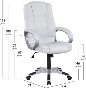 ΚΑΡΕΚΛΑ ΓΡΑΦΕΙΟΥ JAYA HM1091.02 ΛΕΥΚΗ 64Χ71Χ118 ΕΚ
