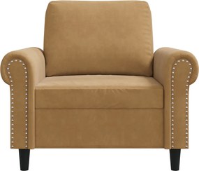 vidaXL Πολυθρόνα Καφέ 60 εκ. Βελούδινη