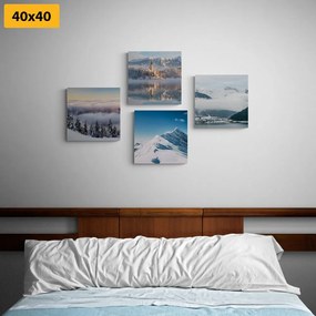 Σετ εικόνων χιονισμένα βουνά - 4x 60x60