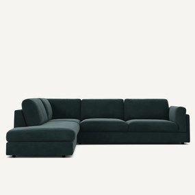 Γωνιακός καναπές με σεζλόνγκ από υφασμα μπουκλέ, César