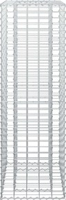 vidaXL Ανασηκωμένο κρεβάτι gabion Ασημί