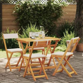 vidaXL Σετ Bistro 5 τεμαχίων με Μαξιλάρια από Ξύλο Ακακίας