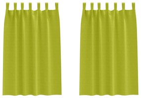 vidaXL Κουρτίνες με κουρτίνες 2 pcs Λαχανί Πολυεστέρας