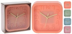 Ρολόι επιτραπέζιο alarm 837165300 τετράγωνο, 132x52x132mm σε 4 επιλογές χρώματος πορτοκαλί/ροζ/μπλε/πράσινο.