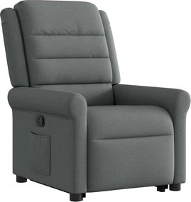 vidaXL Πολυθρόνα Ανακλινόμενη με Ανύψωση Σκούρο Γκρι Υφασμάτινη