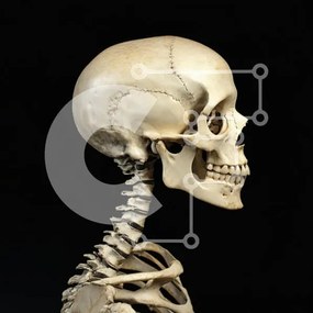 Intra Συλλεκτικό Ξύλινο Παζλ Plywood 4mm - Προφίλ ανθρώπινου σκελετού Σε Ξύλινο Κουτί - Διαστάσεις Puzzle: 10x10 cm – 25 κομμάτια