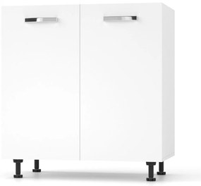 CHARLOTΤE Κάτω Ντουλάπι 80x46.5x82εκ με μεταλλικά χερούλια Λευκό