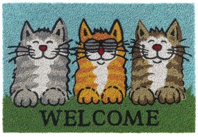 Πατάκι Εισόδου Ruco Print 749 Welcome Cats 40X60cm Blue-Green Sdim 40Χ60