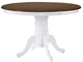 NIRVANA Τραπέζι Ροτόντα Τραπεζαρίας-Κουζίνας, Επεκτεινόμενο, Άσπρο - Καρυδί  Φ106 ( 30)x75cm [-Άσπρο-, -Καρυδί-] [-Ξύλο-] Ε7680,5