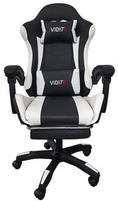 Πολυθρόνα Gaming Με Υποπόδιο A6060 01.0291 64x62x113-121cm Black-White
