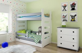 Κουκέτα Mati με  Συρτάρι Αποθήκευσης  White + Grey  80x180cm  BC50014 BabyCute (Δώρο τα Στρώματα)