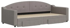 vidaXL Καναπές Κρεβάτι Συρόμενος Taupe 90x200 εκ. Ύφασμα & Συρτάρια