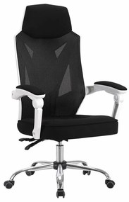 Καρέκλα γραφείου Mesa 308, Μαύρο, Άσπρο, 118x65x64cm, 16 kg, Με μπράτσα, Με ρόδες, Μηχανισμός καρέκλας: Κλίση | Epipla1.gr