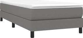 vidaXL Κρεβάτι Boxspring με Στρώμα Σκούρο Γκρι 90x190 εκ. Υφασμάτινο