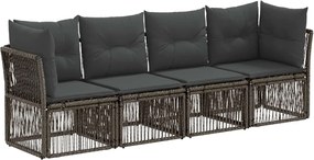 vidaXL Σετ Καναπέ Κήπου 4 pcs Γκρι συνθετικό ρατάν
