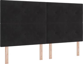 vidaXL Κεφαλάρι με κεφαλάρι Μαύρο 180 cm Τεχνητό Δέρμα