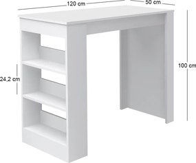 Τραπέζι μπαρ Deep Megapap χρώμα λευκό 120x50x100εκ.