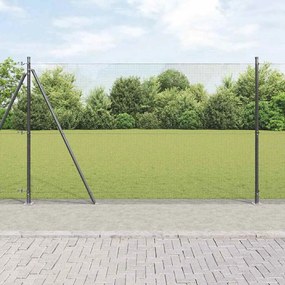 vidaXL Φράχτης με Στήλες. Γκρι 1.4 x 10 m Ατσάλι