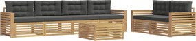 vidaXL Σειρά Καναπέ Εξωτερικού 7 pcs Άσπρο και Ανθρακί