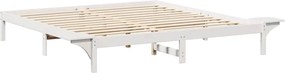 vidaXL Σκελετός Κρεβατιού Λευκό 200 x 200 cm Στερεά ξυλεία πεύκου