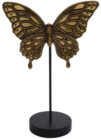 Διακοσμητική Πεταλούδα 279-124-244 15x8x22cm Black-Gold Polyresin