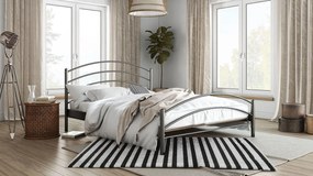 Κρεβάτι Kelly-90x190-Ασημί σφυρίλατο-Με ποδαρικό