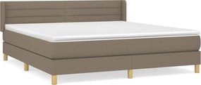 vidaXL Κρεβάτι Boxspring με Στρώμα Taupe 180x200 εκ. Υφασμάτινο
