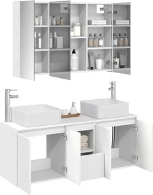 vidaXL Σετ Ντουλαπιών Μπάνιου 4 pcs Λευκό Επεξεργασμένο Ξύλο