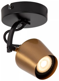 Φωτιστικό Οροφής Lucide 51901-01-02 EMILE Χρυσό Χρώμα (Gold Coloured)|Μαύρο Ματ (Black Mat)