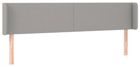 vidaXL Κεφαλάρι Κρεβατιού LED Ανοιχτό Γκρι 163x16x78/88 εκ. Υφασμάτινο