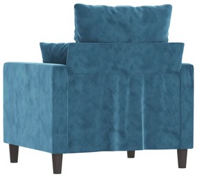 vidaXL Πολυθρόνα Μπλε 60 εκ. Βελούδινη