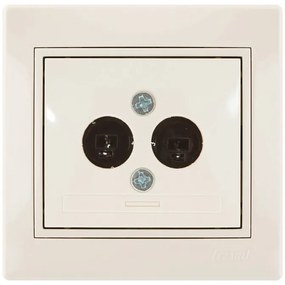 Lezard Πρίζα HI-FI με 2 Εξόδους Κρεμ Mira (Πλήρης) 701.0303182