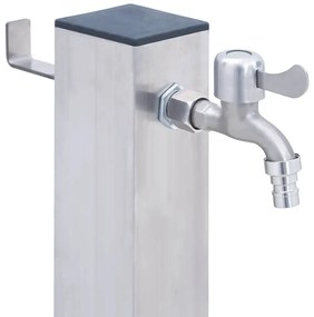 vidaXL Βρύση Δαπέδου Κήπου Τετράγωνη 80 εκ. από Ανοξείδωτο Ατσάλι